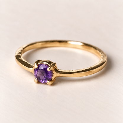 Anel Solitário 4 Garras em Ouro 18k