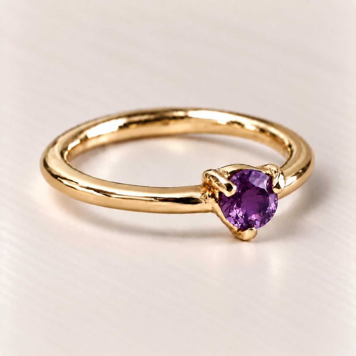 Anel Solitário 3 Garras em Ouro 18k